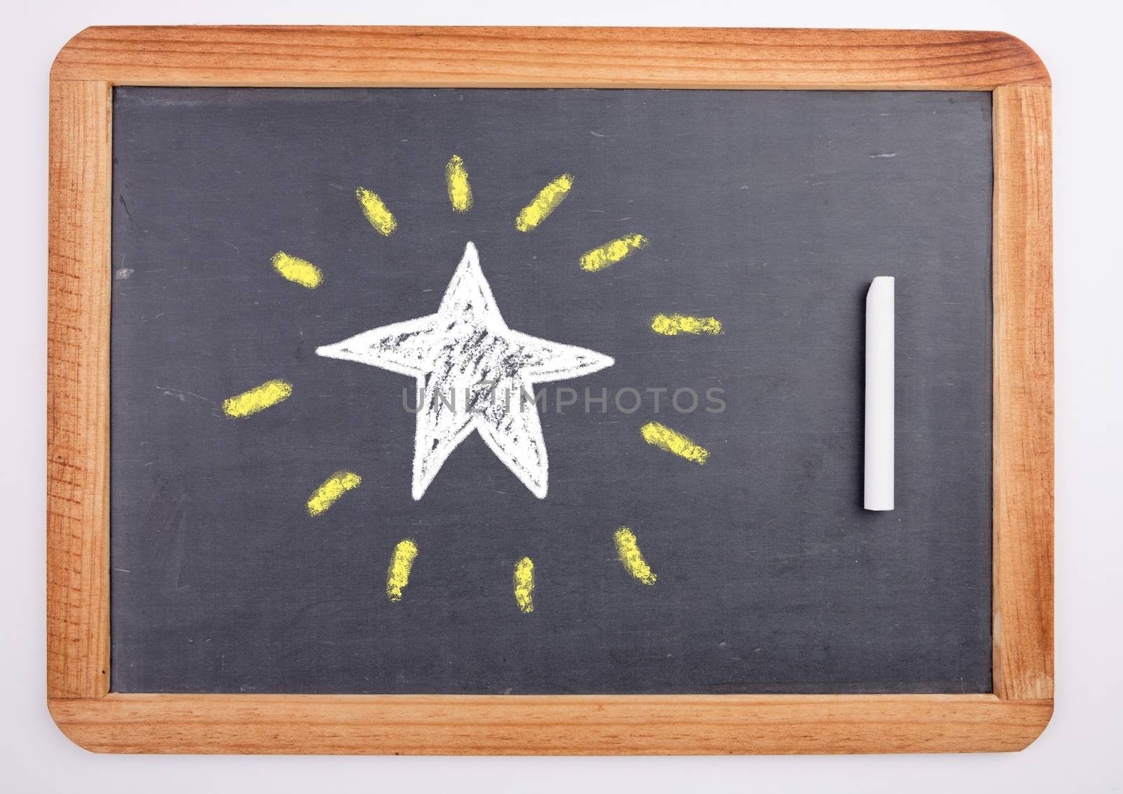 Digital composite of Star education drawing on blackboard for school