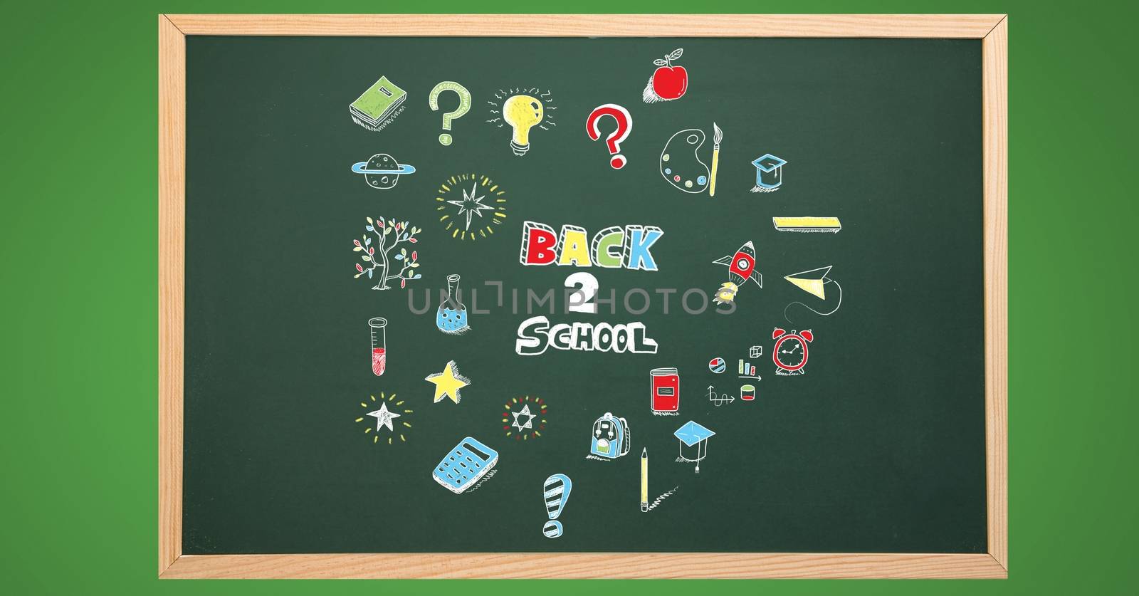 Back to school Education drawing on blackboard by Wavebreakmedia