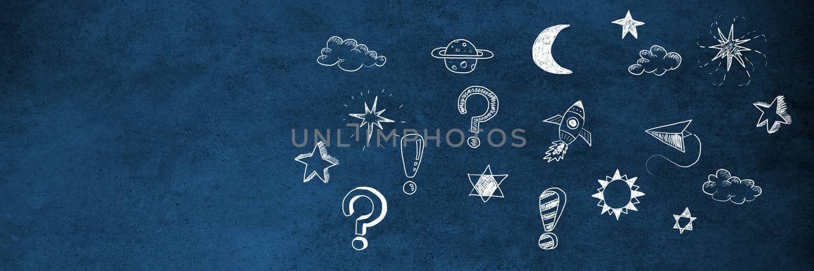 Magical Space universe Education drawing on blackboard for school by Wavebreakmedia