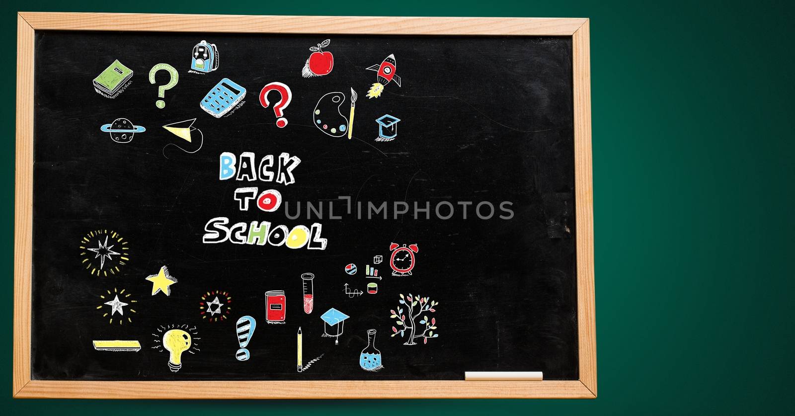 Digital composite of Back to school Education drawing on blackboard for school