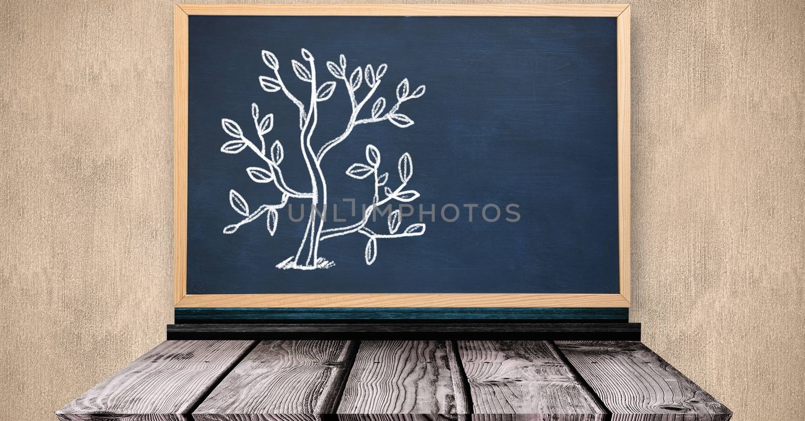 Tree Education drawing on blackboard by Wavebreakmedia