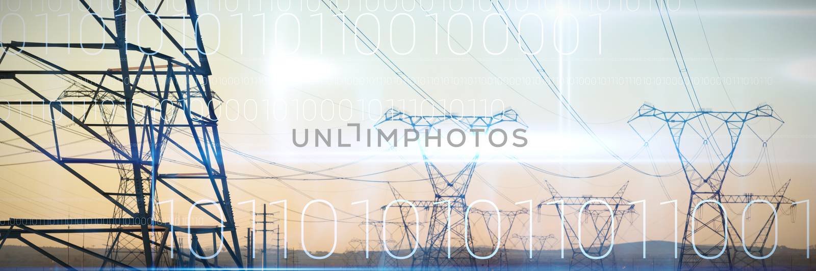 Composite image of blue technology design with binary code by Wavebreakmedia