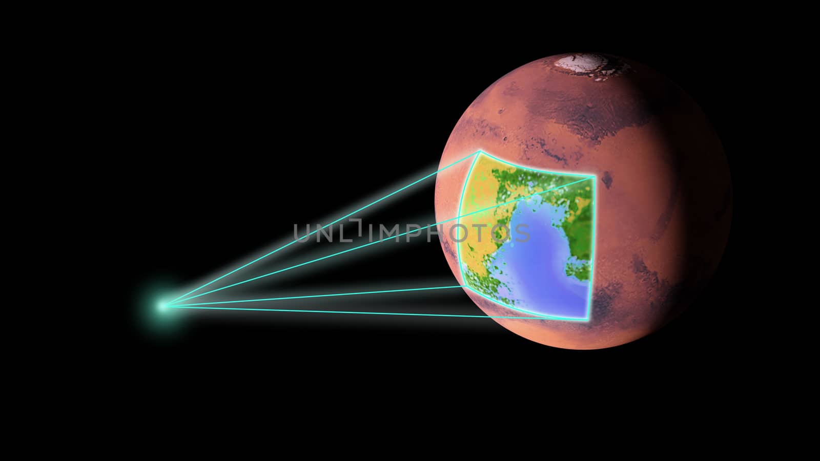 Terraforming of Mars. space mission, 3d illustration