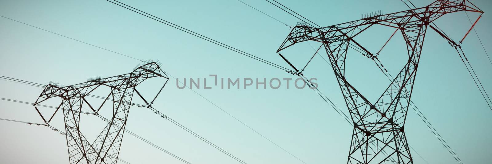 The evening electricity pylon silhouette