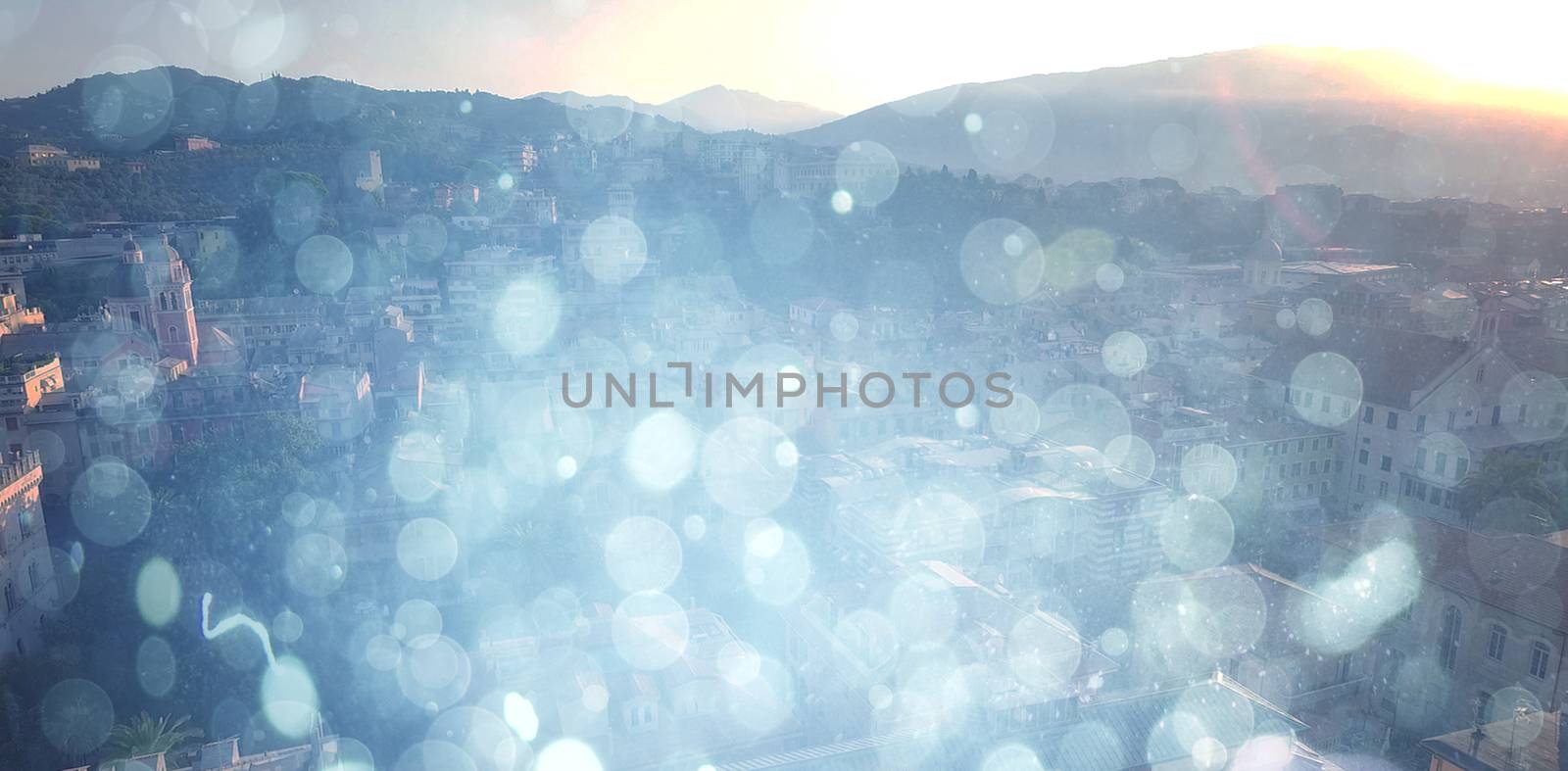 Sunny city landscape