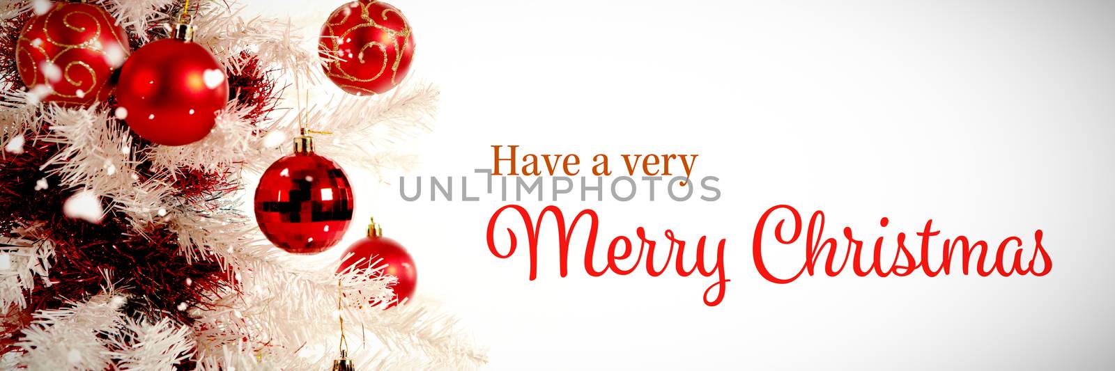 Christmas card against copy space with christmas tree