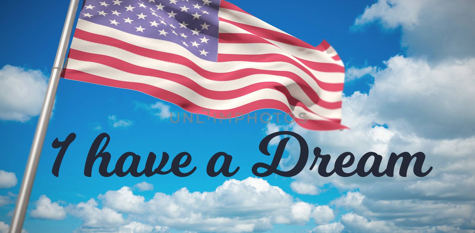 I have a dream against composite image of low angle view of american flag