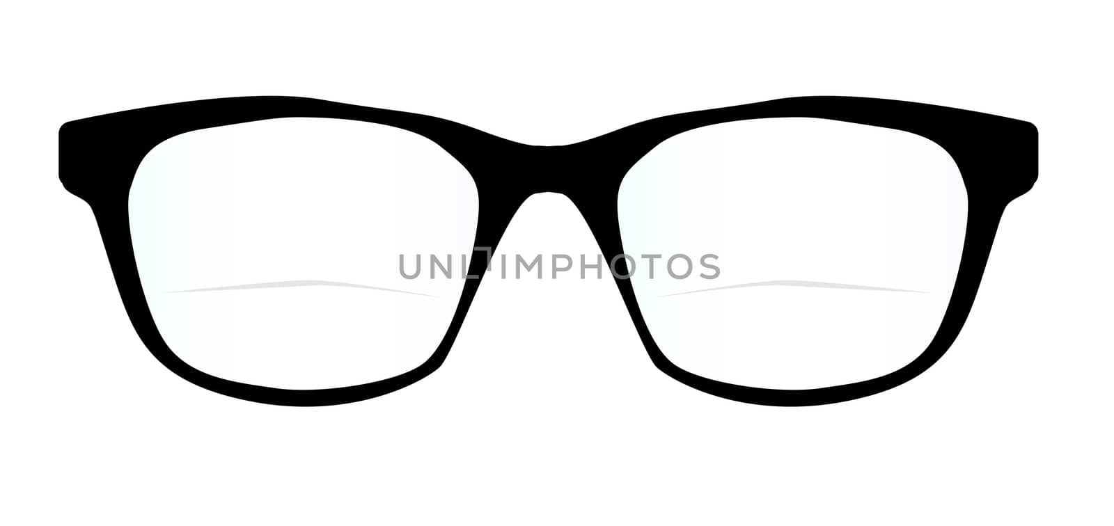 A pair of black frames optic glasses of a white background