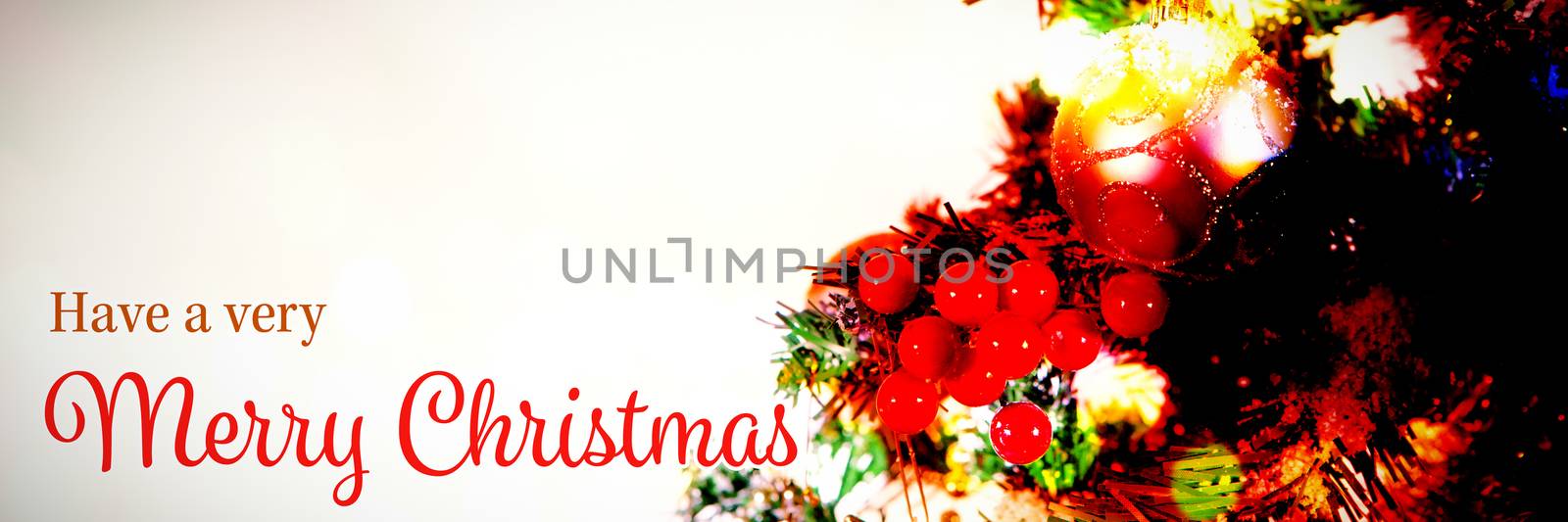 Christmas card against composite image of table