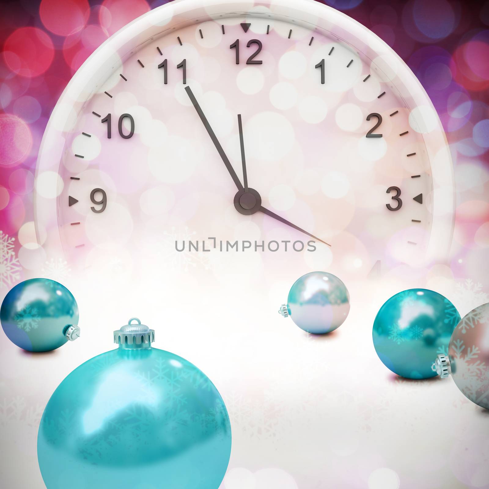 Composite image of digitally generated blue christmas baubles by Wavebreakmedia