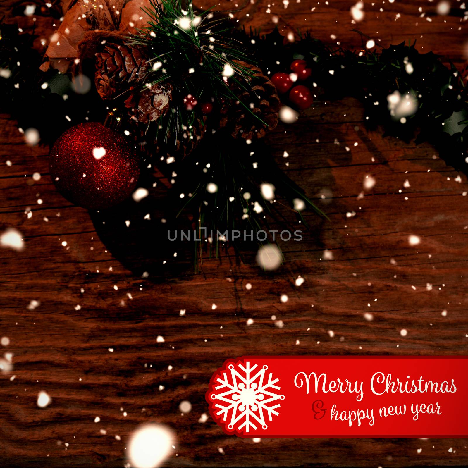 Composite image of banner merry christmas by Wavebreakmedia