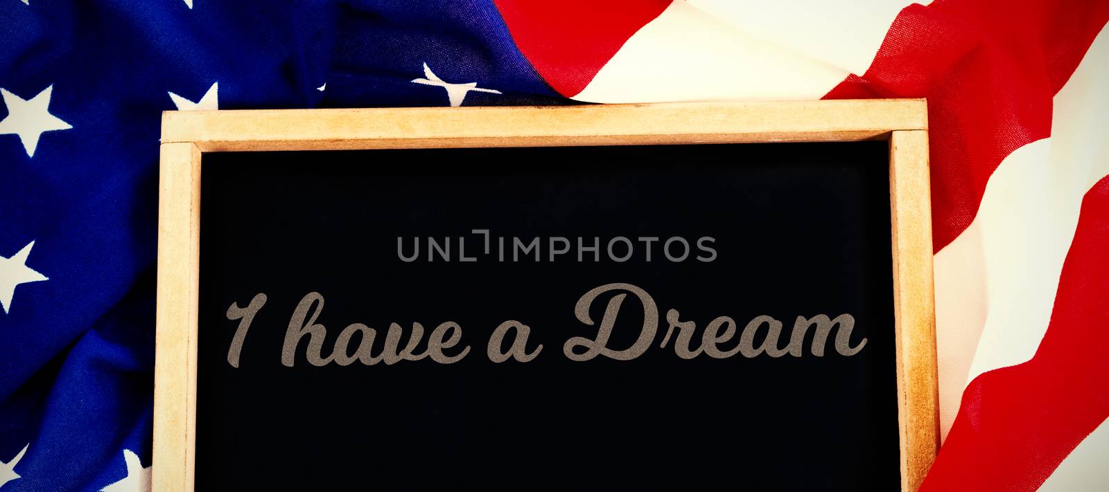 I have a dream against blank slate on american flag