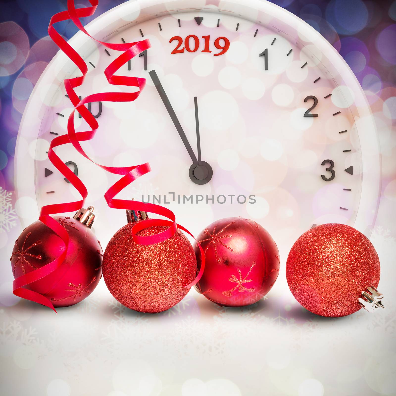 Composite image of four red christmas ball decorations by Wavebreakmedia