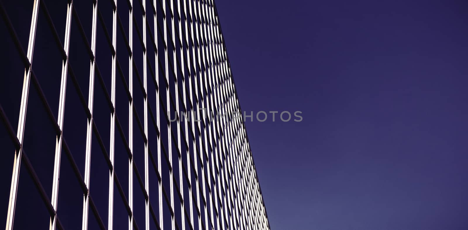 Digitally altered view of modern office building