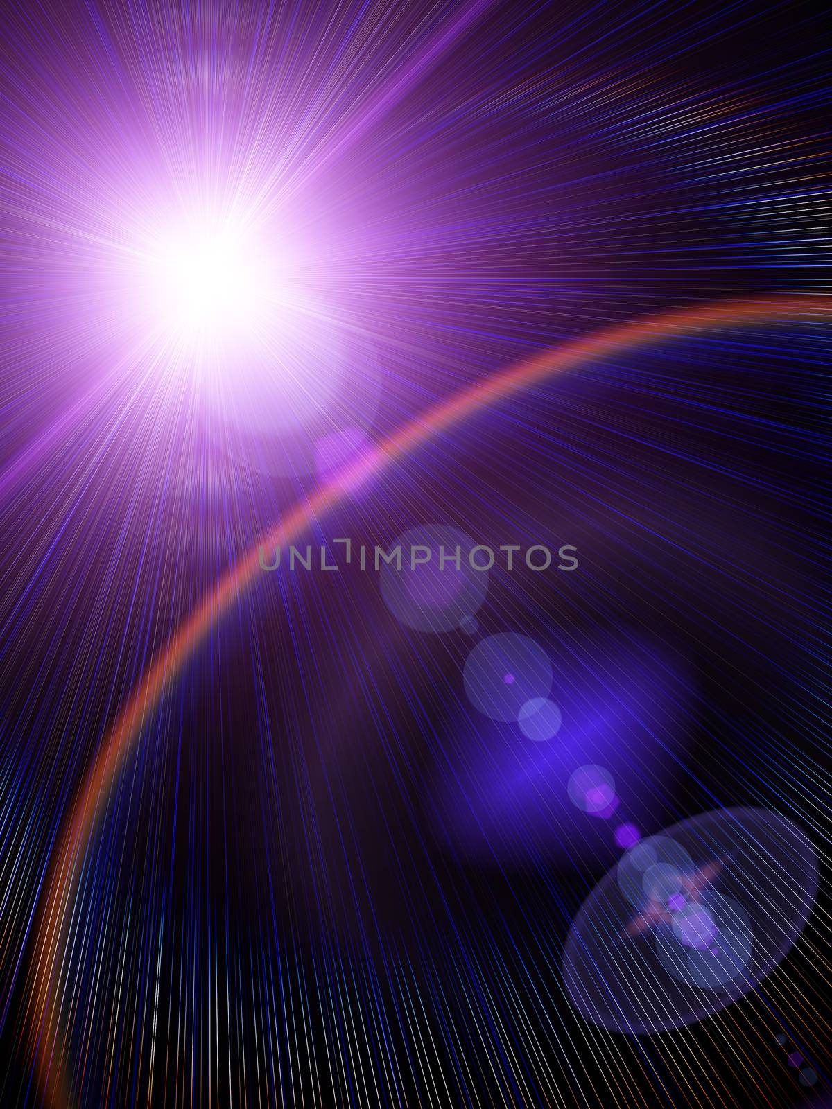 Light lens flare effect with abstract forms overlay on dark background.