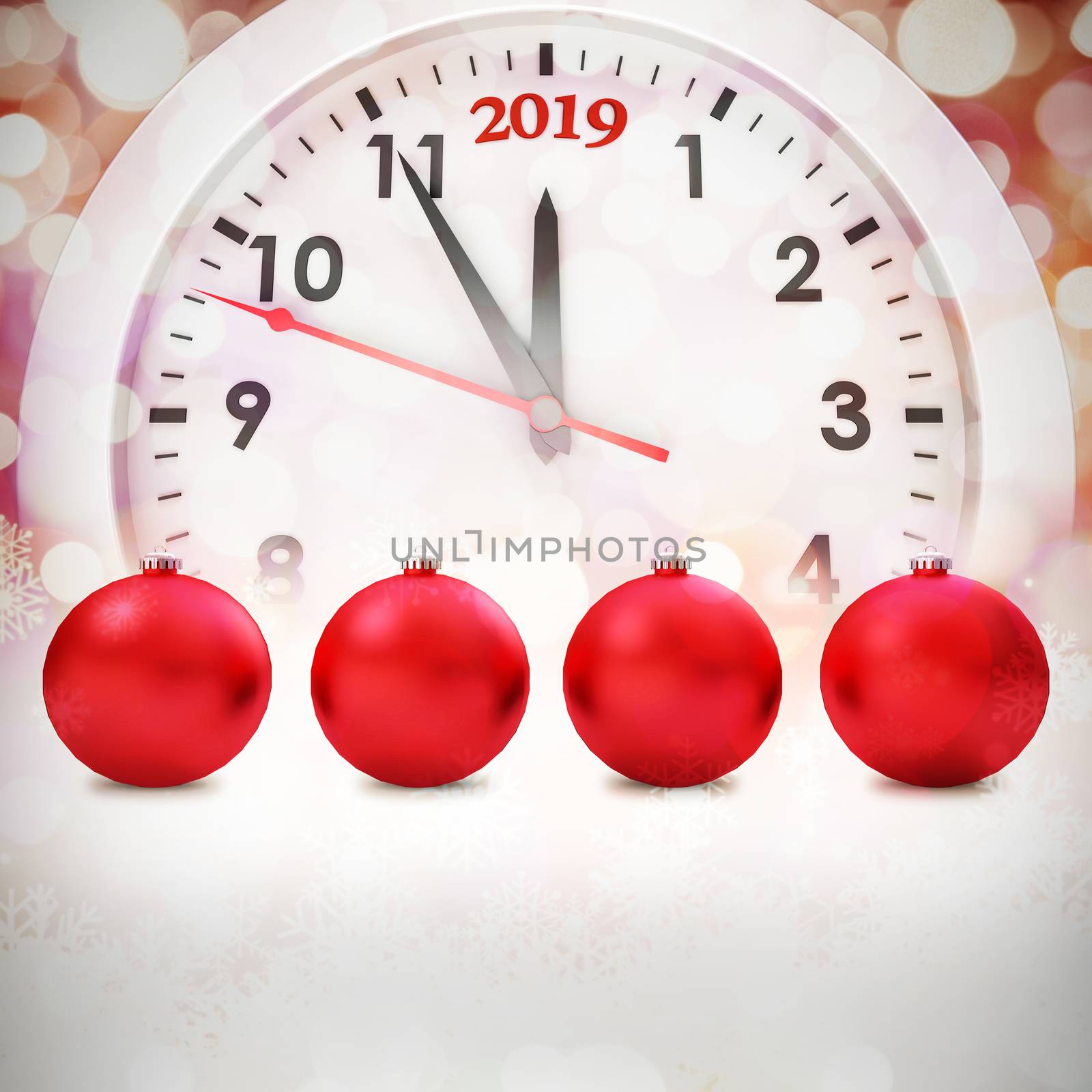 Composite image of red baubles christmas decoration by Wavebreakmedia