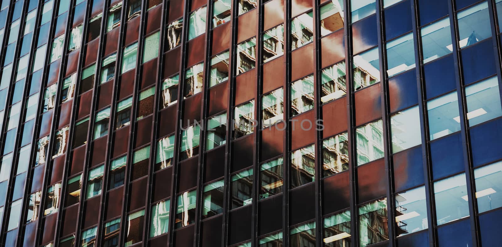 Close-up of glass office building  by Wavebreakmedia