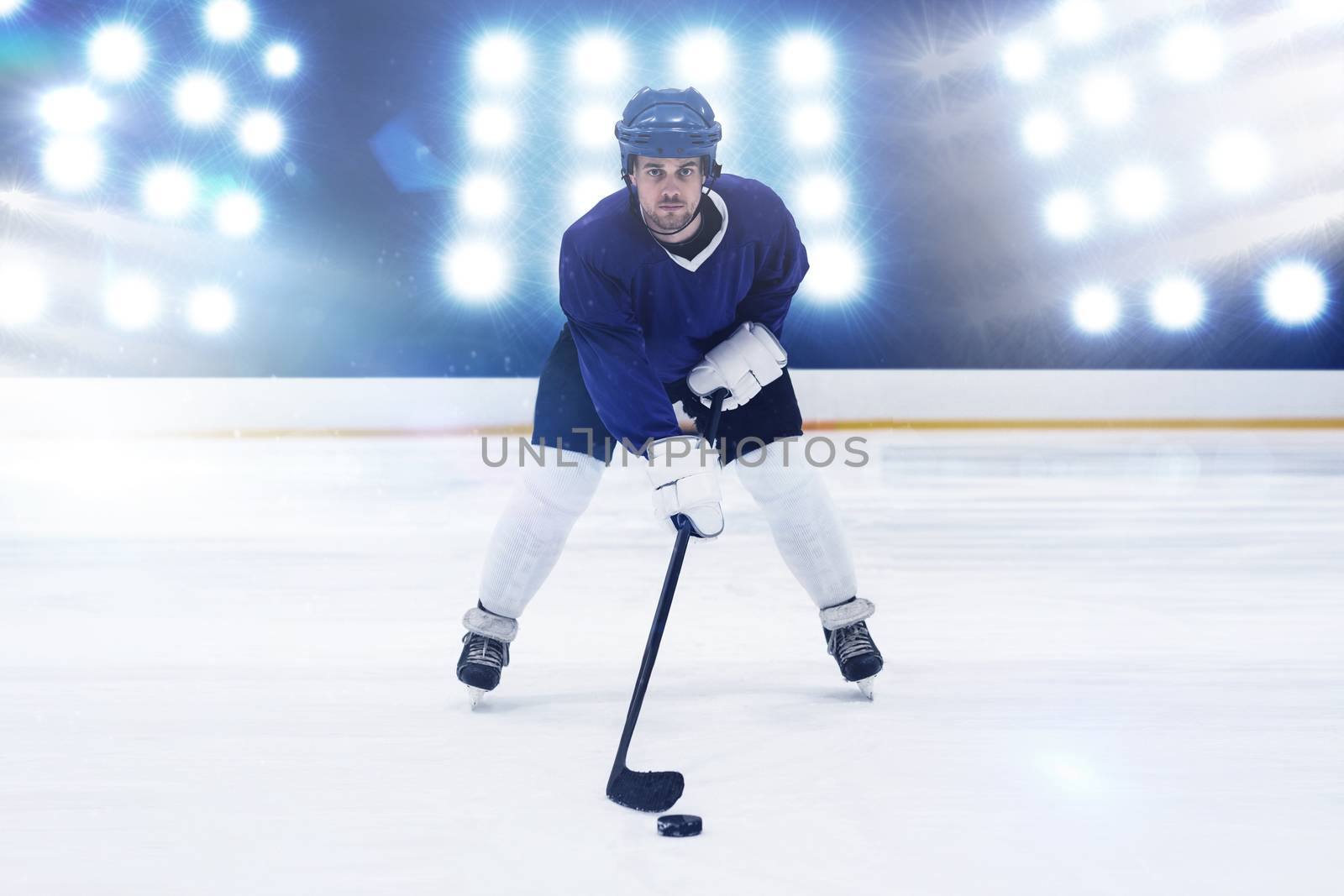 Composite image of player playing ice hockey by Wavebreakmedia
