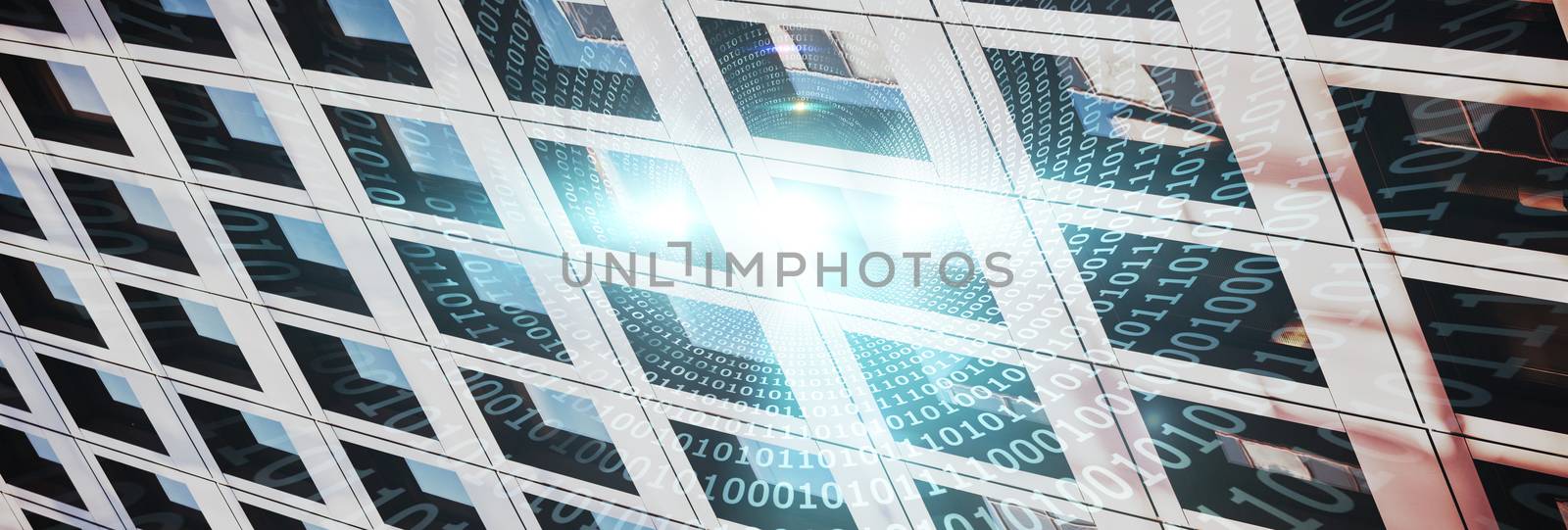 Composite image of spiral of shiny binary code by Wavebreakmedia