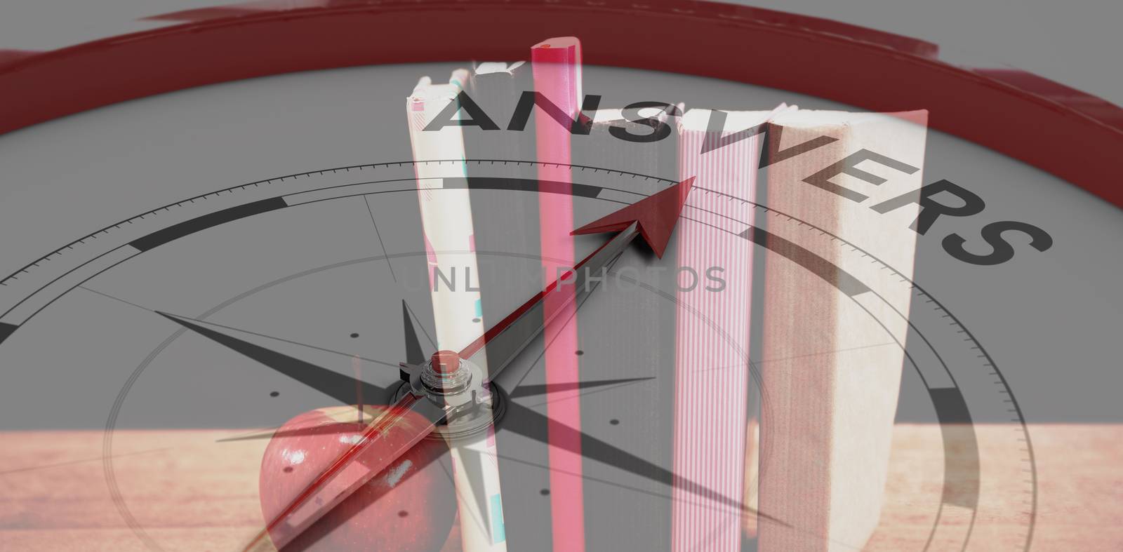 Composite image of compass pointing to answers by Wavebreakmedia