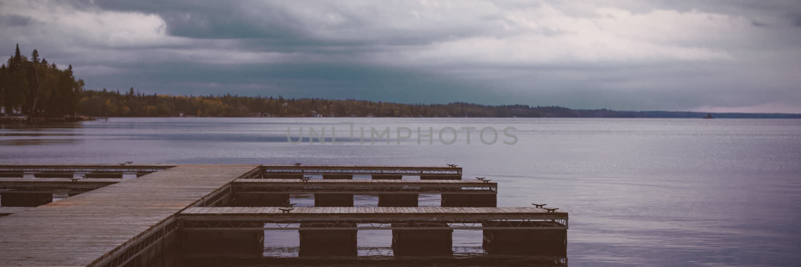River pier at dawn by Wavebreakmedia