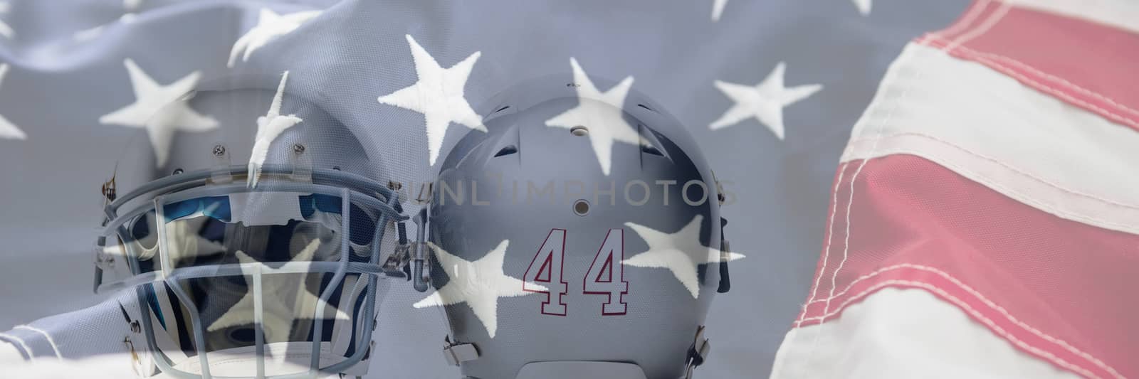 Composite image of close up of silver colored sports helmets by Wavebreakmedia