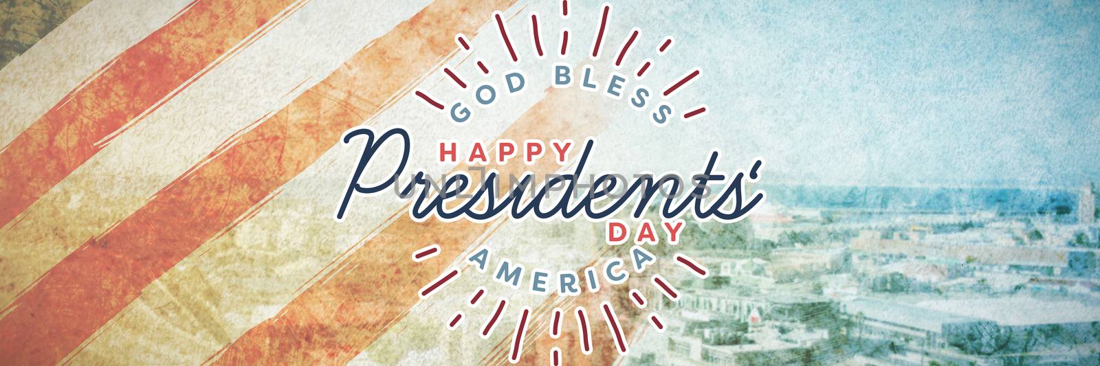 Composite image of god bless america. happy presidents day. vector typography by Wavebreakmedia
