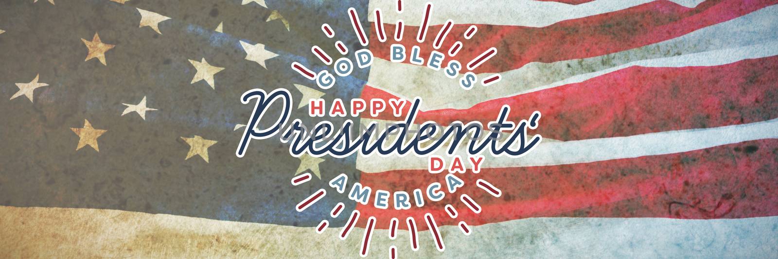 Composite image of god bless america. happy presidents day. vector typography by Wavebreakmedia