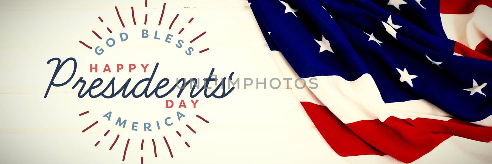 Composite image of god bless america. happy presidents day. vector typography by Wavebreakmedia