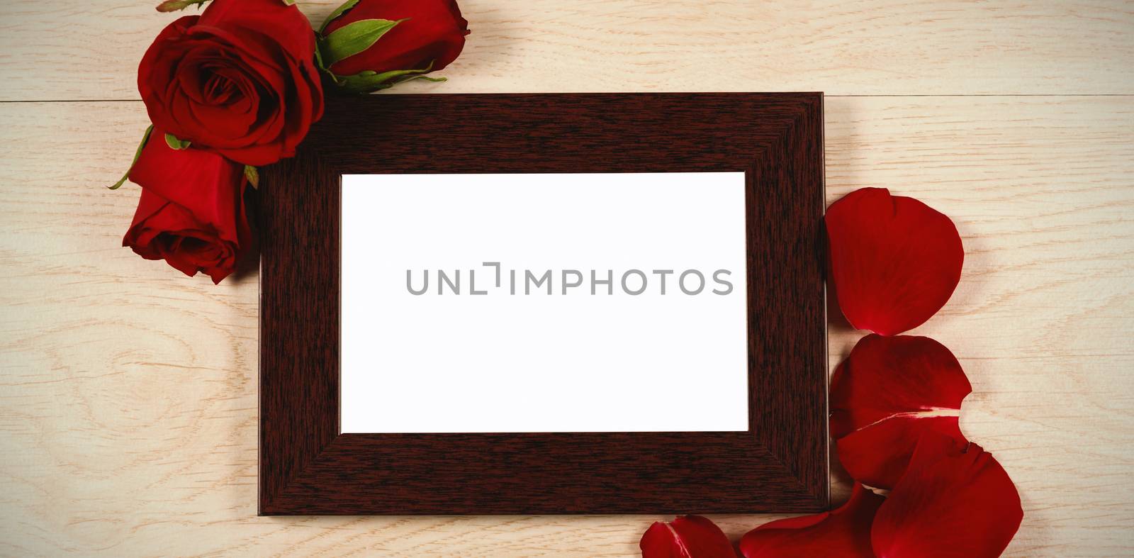 Photo frame and rose flower by Wavebreakmedia