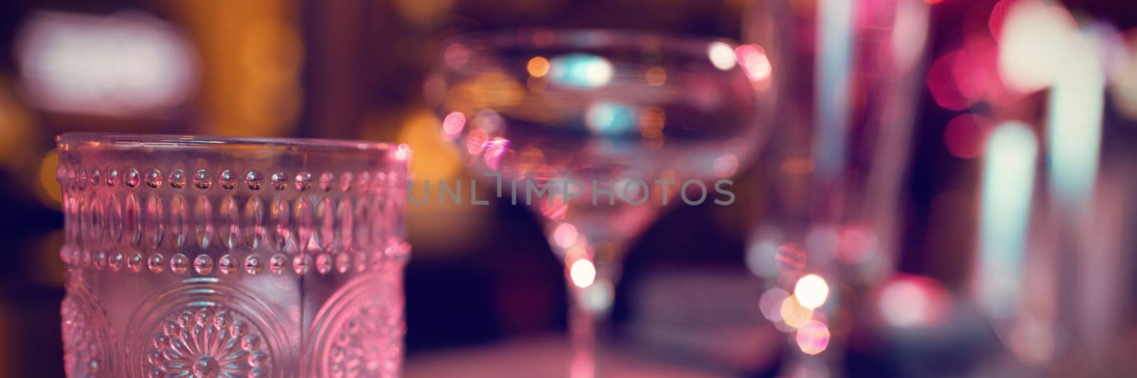 Set of glasses for bar drinks by Wavebreakmedia