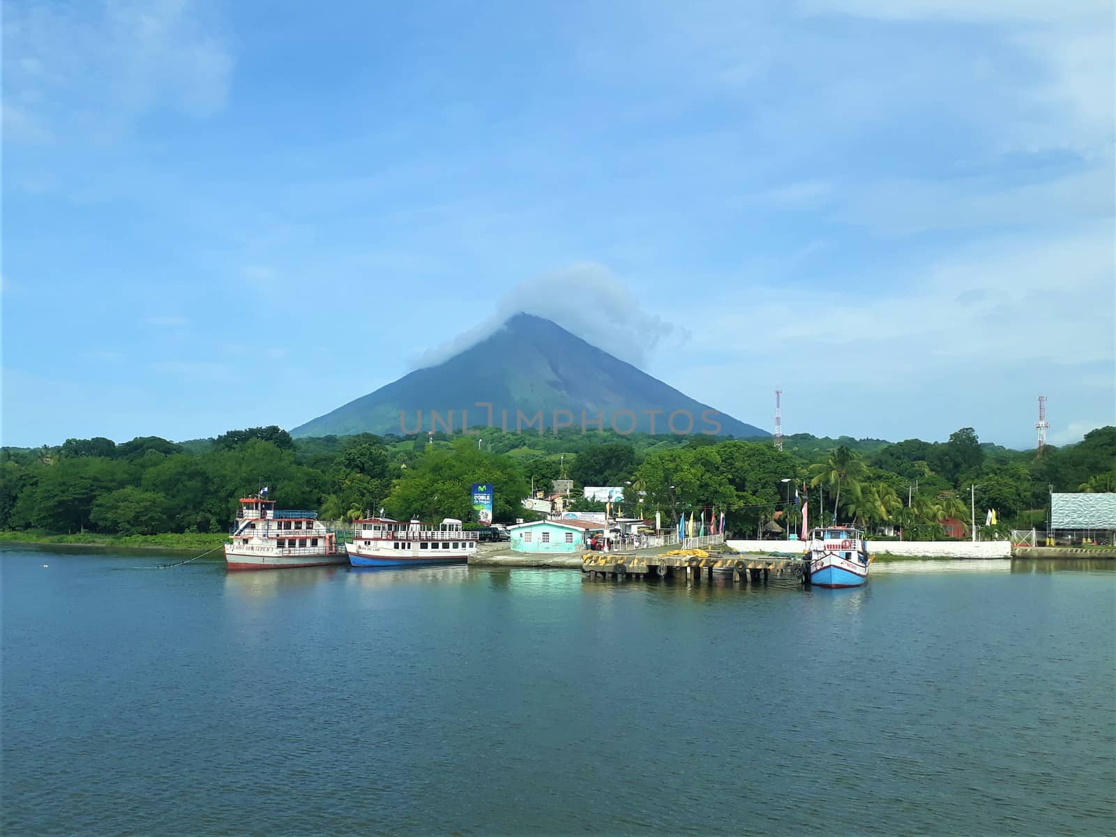 Ometepe volcano port and dockside