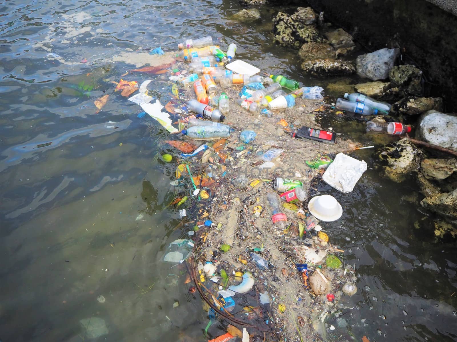 plastic waste in the ocean and the sea