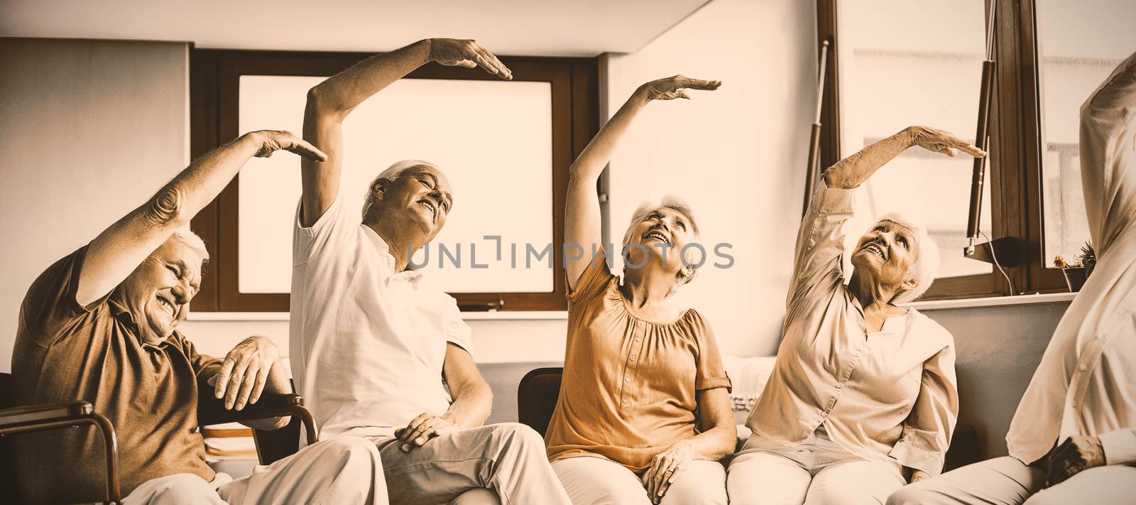 Seniors doing exercises by Wavebreakmedia