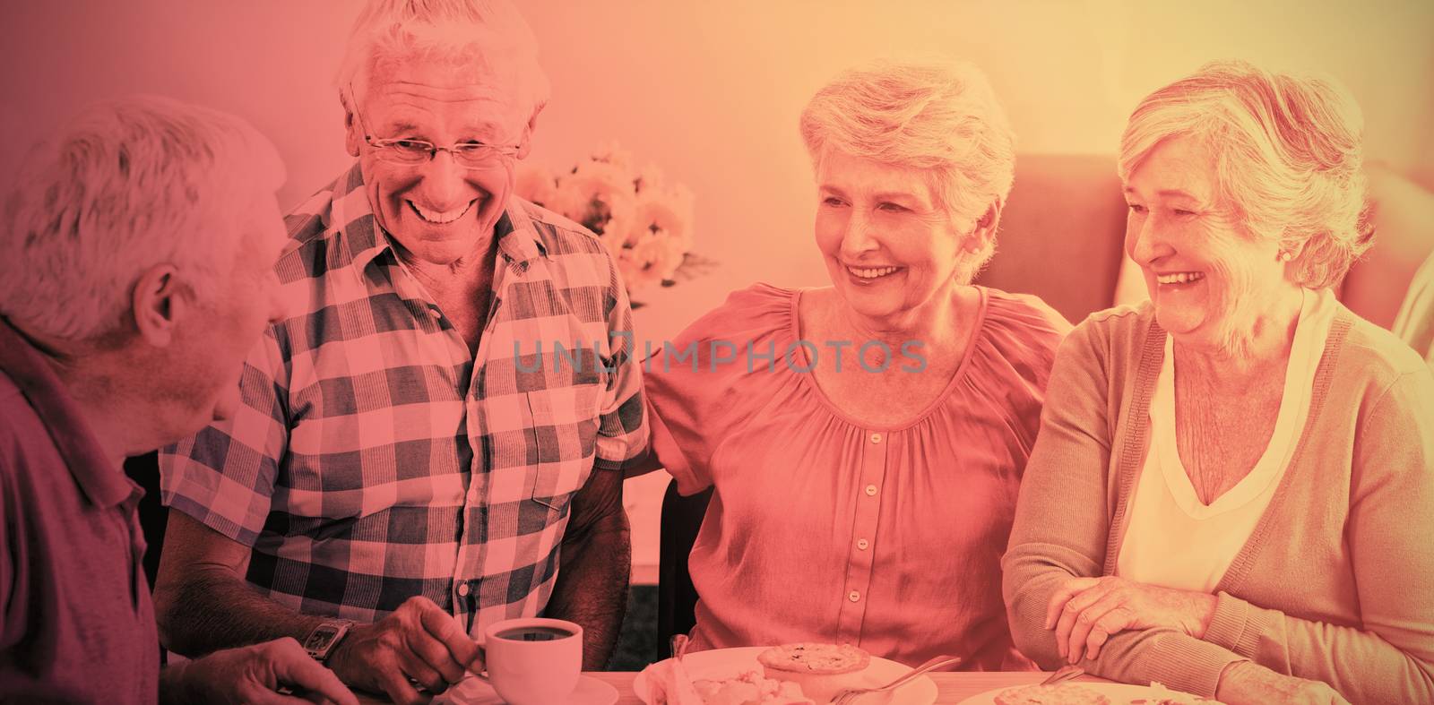 Seniors having lunch together by Wavebreakmedia