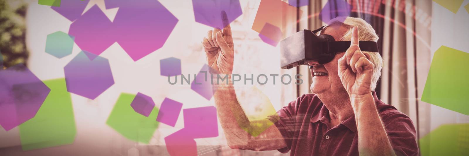 Senior man using a virtual reality device by Wavebreakmedia