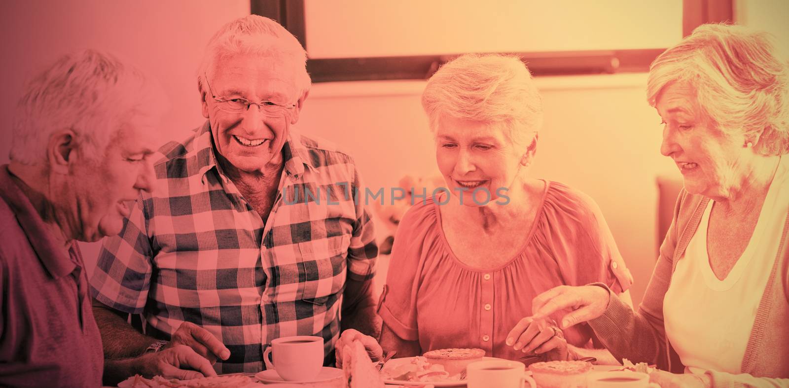 Seniors having lunch together by Wavebreakmedia