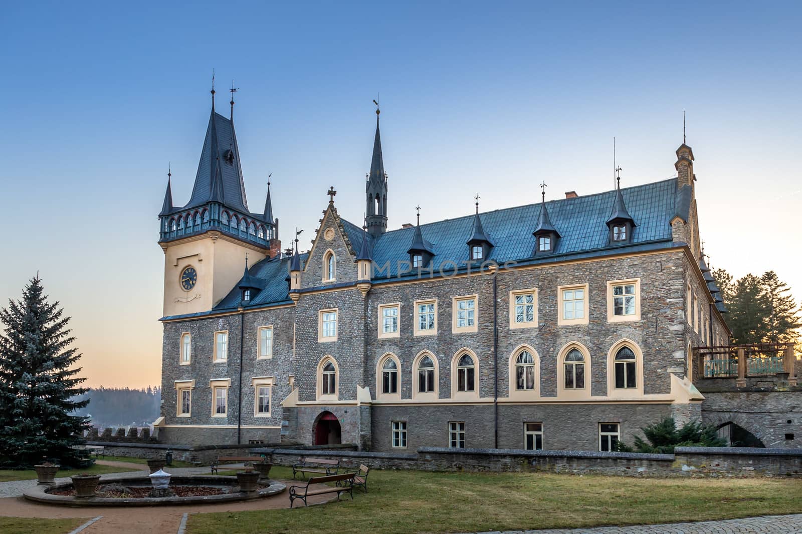 Zruc nad Sazavou, Czechia 2019 - A beautiful Gothic castle in Zruc nad Sazavou in the Central Bohemia region of the Czech Republic.