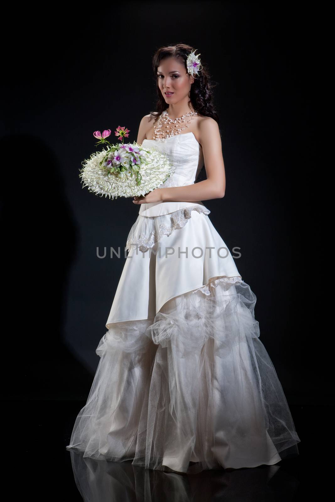 Young woman in a wedding dress