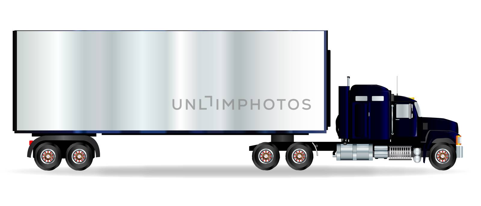 The front end of a large lorry over a white background