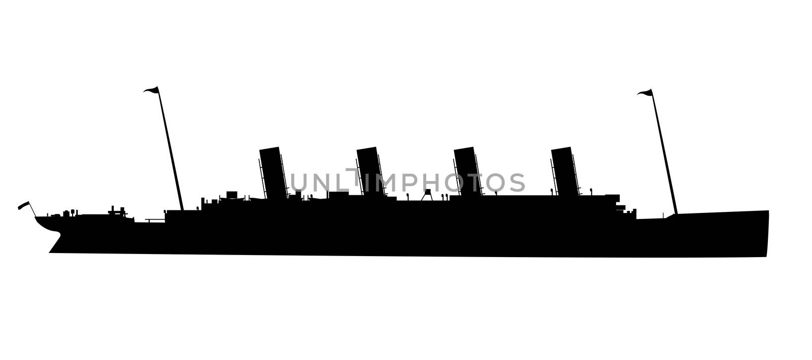 Silhouette of the doomed ocean liner Titanic