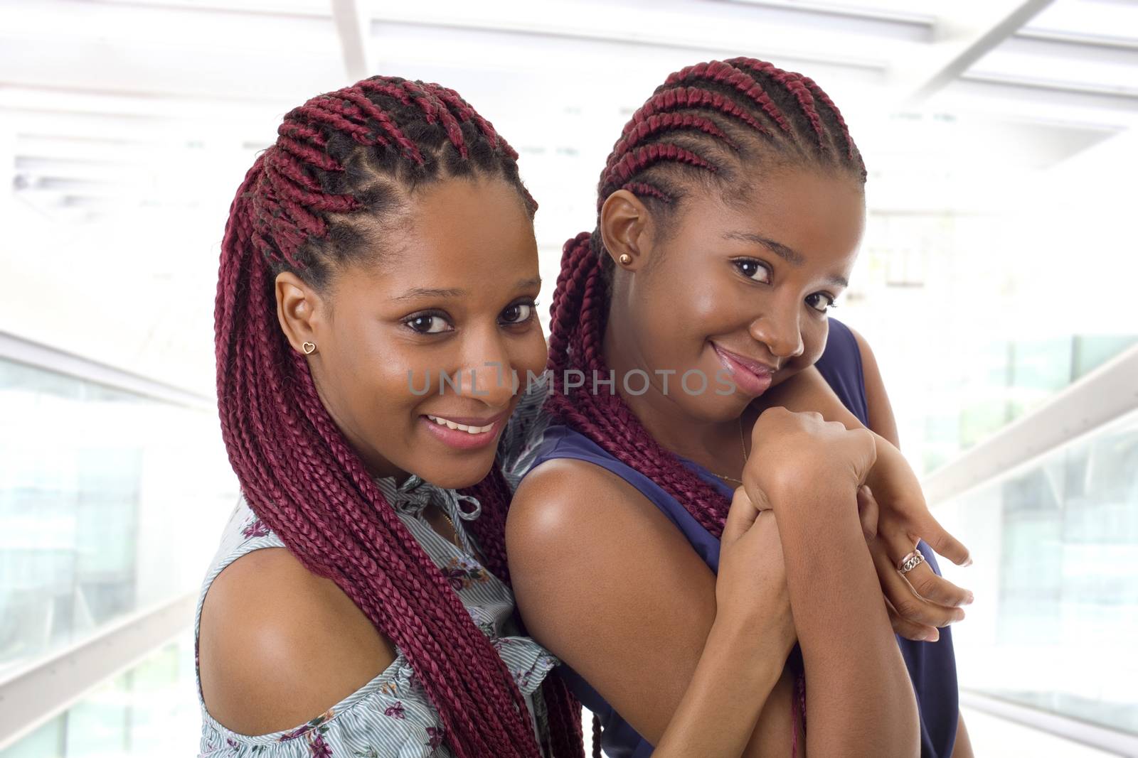 casual happy african girls together