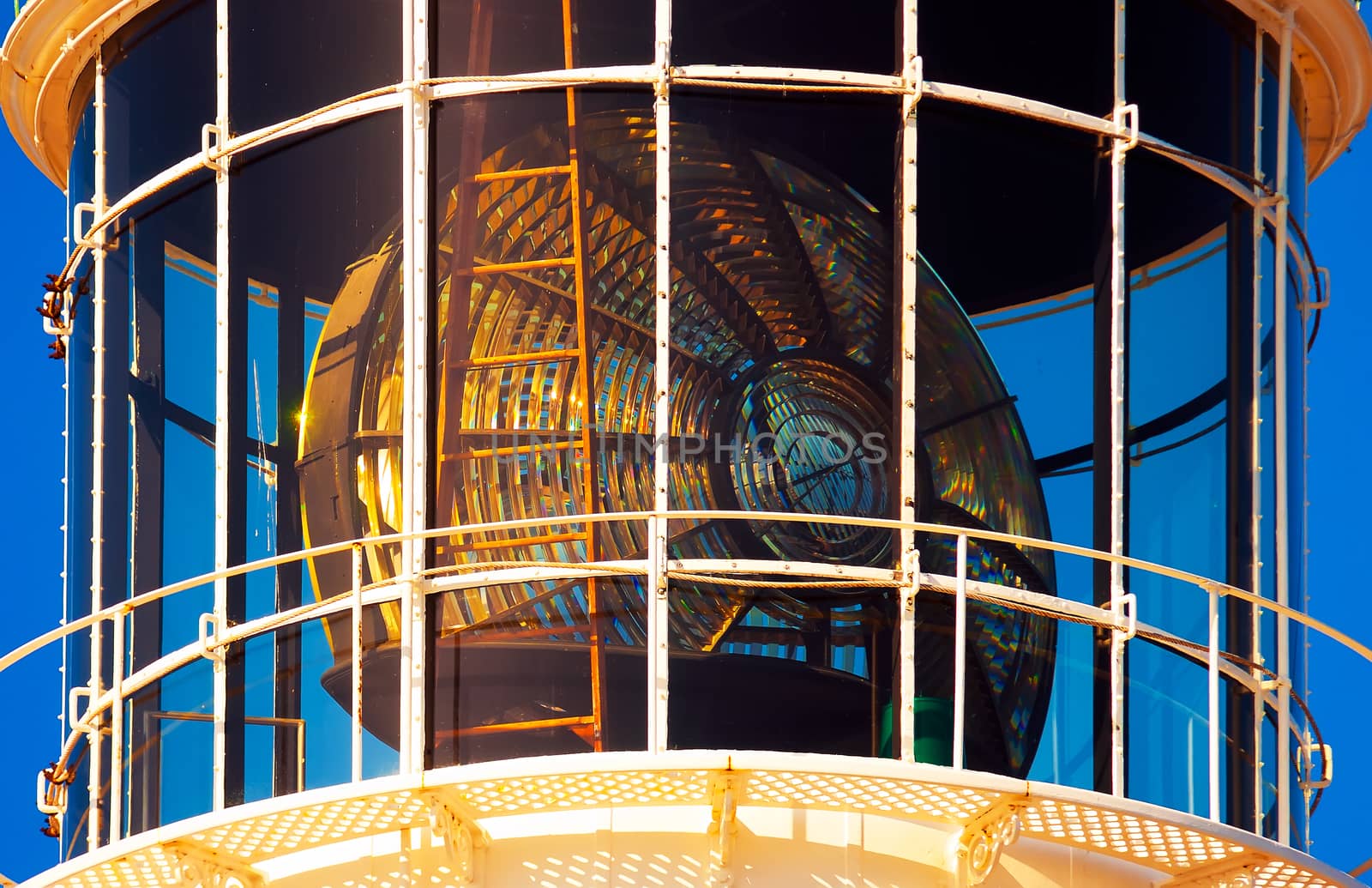 Lamphouse and fresnel reflector in a lighthouse by definitearts
