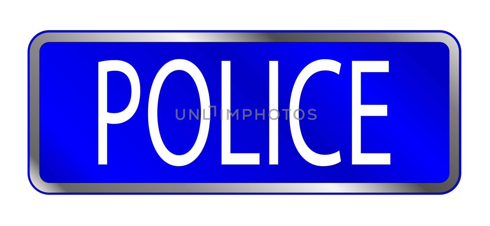 Blue Isolated Police Sign by Bigalbaloo
