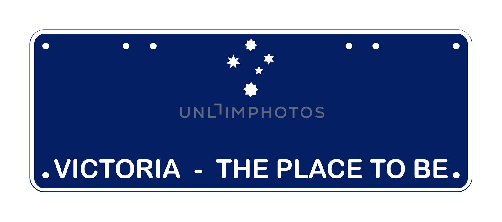 Victoria The Place To Be Australian number plate to scale