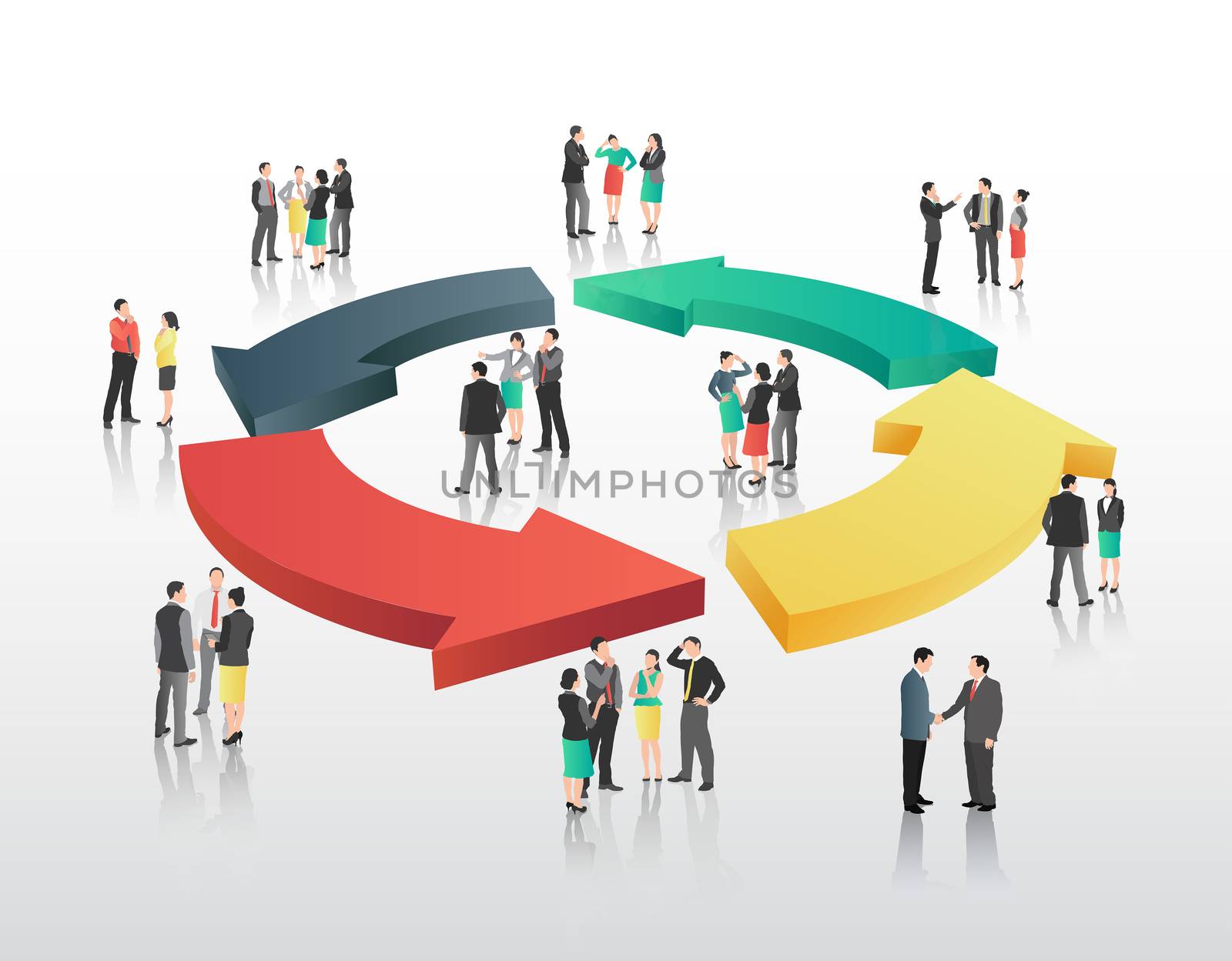 Business people with circle of arrows by Wavebreakmedia