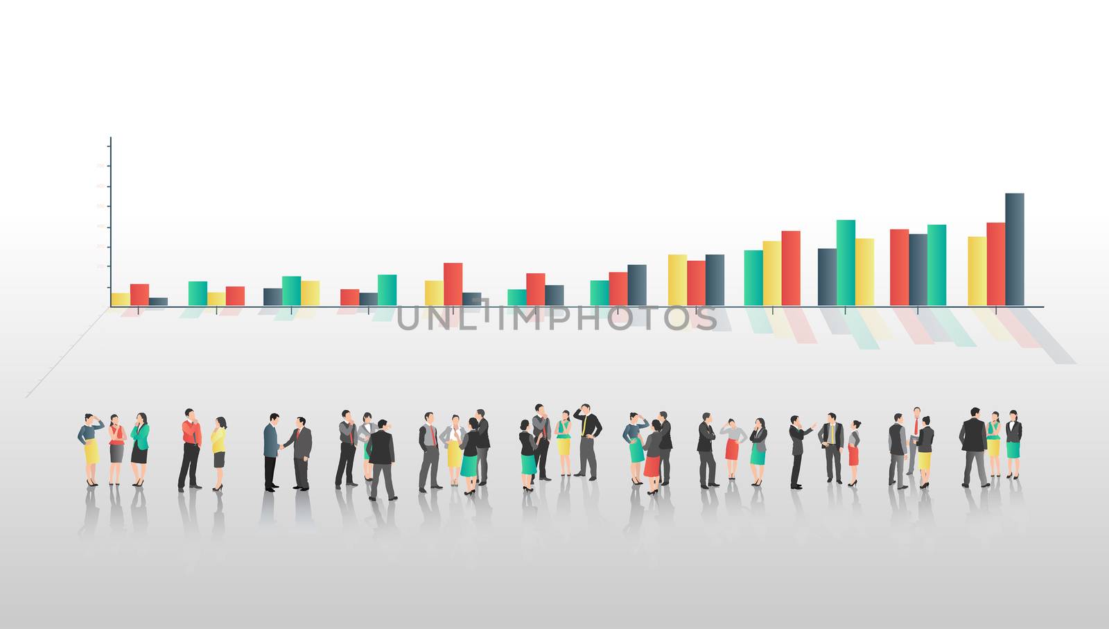 Business people with bar chart by Wavebreakmedia