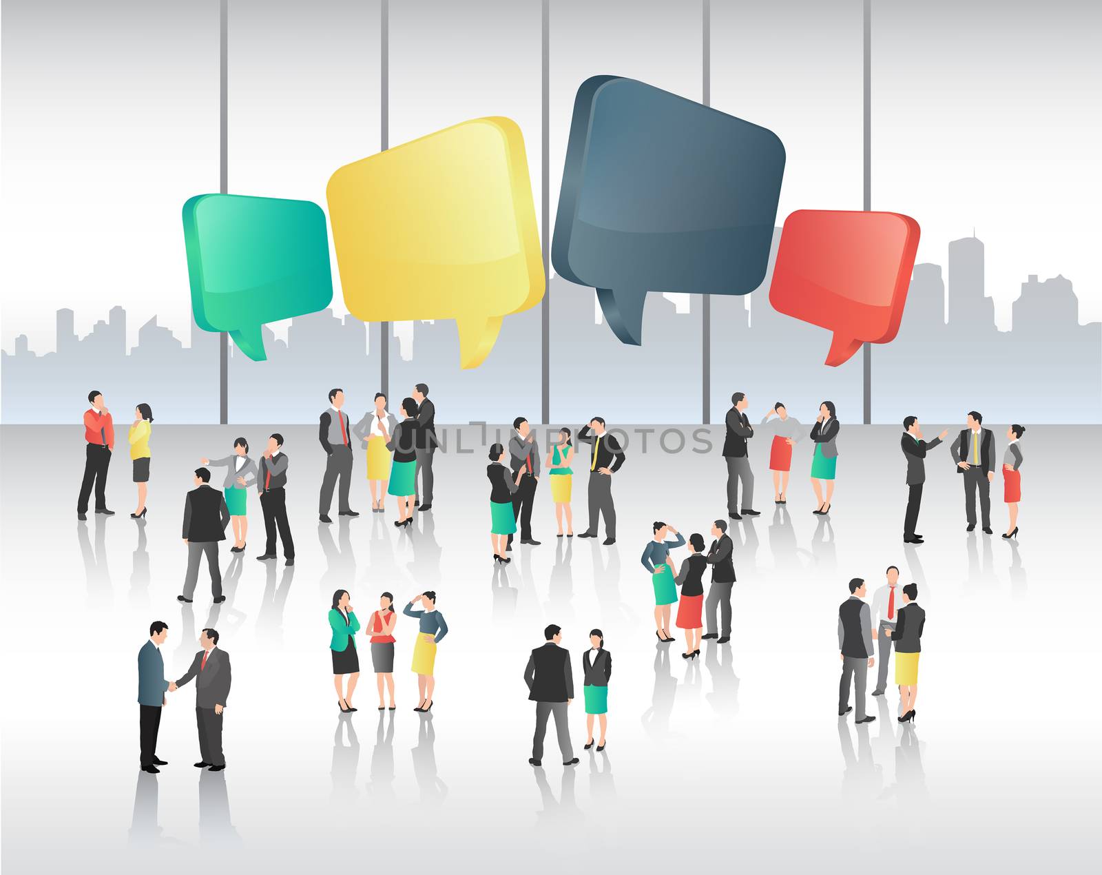 Business people with speech bubbles by Wavebreakmedia