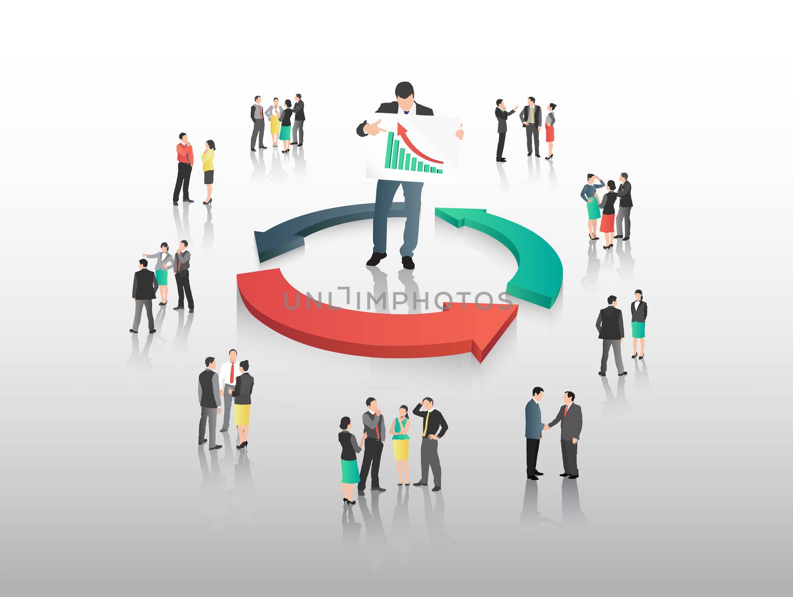 Business people with circle of arrows by Wavebreakmedia