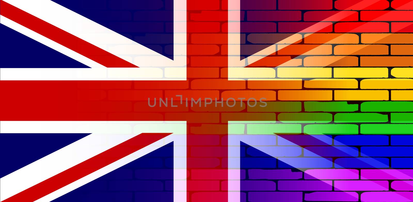 Gay Rainbow Wall Union Jack by Bigalbaloo